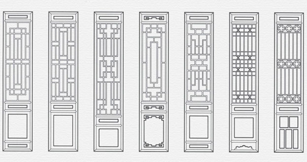 和顺常用中式仿古花窗图案隔断设计图